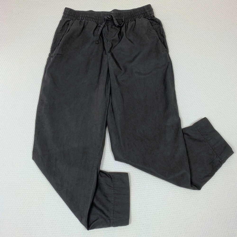 Everlane Womens Black Tencel Lyocell Tapered Pull On Pants Size M Drawstring
